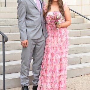 B Darlin Floral Pink Prom / Bridesmaid Dress, Size 11/12